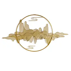 新中式圆形金属假山壁饰创意立体山影挂件软装家居玄关墙面装饰品-淘宝网