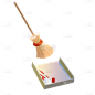 3D扫把元素贴纸