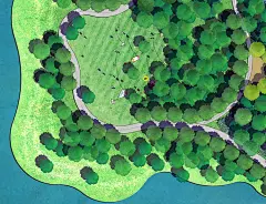 PS素材国外风格湿地公园湖彩平psd分层源文件 园林景观毕设计素材-淘宝网