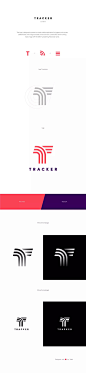 Tracker是一款为跑步者和慢跑者设计的简单APP，字母logo选择了基于跑道形状和品牌名称首字母T的完美组合