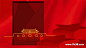 中国风红色党建军节背景_舞台背景_素材下载-乐分享素材网