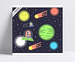 太空外星人插画|星球,宇宙飞船,飞碟,外星人,太空,探索,矢量图,AI格式