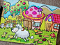动物儿童画快乐的小羊