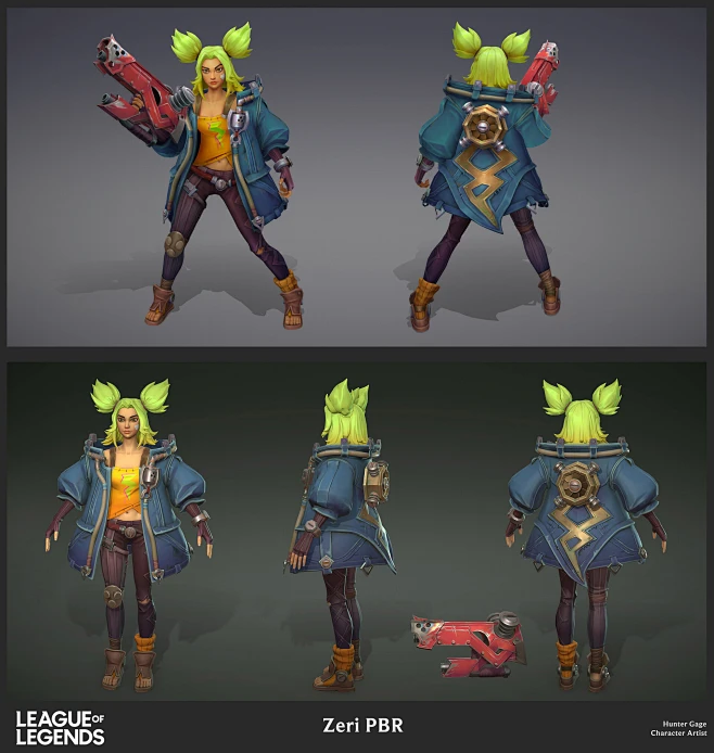 祖安花火 泽丽（3D建模）——Art.拳头Riot 角色设计师：Hunter Gage-花瓣网