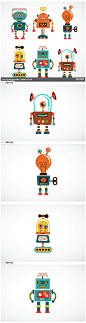 vintage robots on Behance