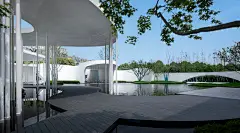 美学体验类 | 领地悦府 - hhlloo : 天府成都，新都核心，比邻川音，独特的地理区位是领地悦府项目展开设计的原点，在成都市新都区，四川音乐学院是最闪亮的名片，八十载川音，人才济济，星光熠熠。在川音的学院路南，领地悦府与川音毗邻，借一偶星光，点亮艺术星河，向艺术致敬，构建城市共享与销售展示二合一双重界面，让景观开敞，面向城市