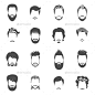 黑色图标发型的人——人的字符集Set Of Black Icons Hairstyle Man - People Characters成年人,有吸引力,《阿凡达》,理发师,胡子,男孩,业务,经典,收集,卷曲的,设计,设计师,时尚,头发,发型,发型,头,潮人,人类,图标,人,媒体、移动、胡子,网络人,肖像,时尚、新潮、web adult, attractive, avatar, barber, beard, boy, business, classic, collection, curly, design,