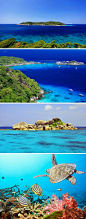 【绝美海洋——斯米兰群岛Similand Islands】世界排名前十的美丽群岛，位于泰国安达曼海。海水出奇的干净清澈，琳琅满目的珊瑚礁及海底生物被誉为世界级旅游观光和潜水的圣地。