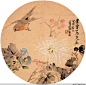 【朱偁花鸟团扇画】