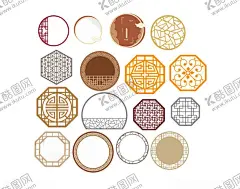 圆型雕花 【酷图网】圆型窗花,圆型雕刻,古典窗花,圆型花纹,pvc雕花
