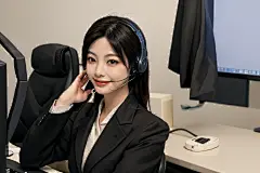 商业女性客服人物肖像摄影图