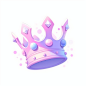 crown 3d icon,cartoon,clay material,isometric,3D rendering,smooth and shiny!Cute, girly style,Pastel colors,spot light,white background,Best Detail, HD, high resolution，Trending on Nintendo