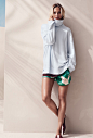 卡雯・佩特鲁-H＆M春季2015时尚度假服装系列-热带印花，毛背心和牛仔，长开襟衫和宽松长裤，表达孩子气的风格---酷图编号1119117