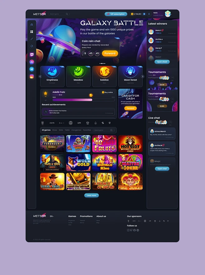 casino Casino Online design designer site Space UI/UX Web Web Design ...