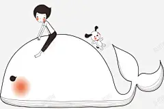 卡通手绘小鲸鱼