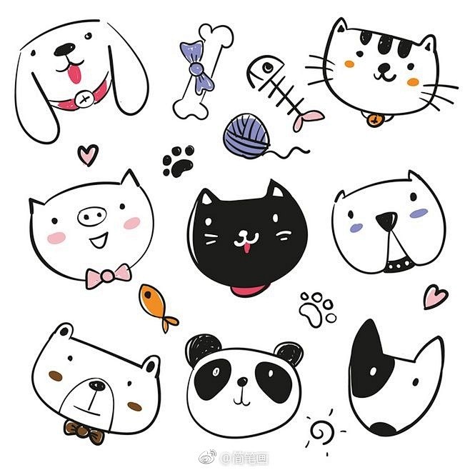 小清新简笔画手帐素材大合集，可以说非常仙...