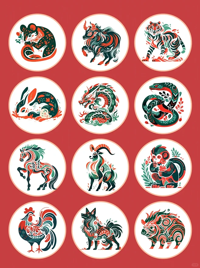 中国风十二生肖系列插画｜传统文化木刻版画