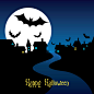 万圣夜蝙蝠插画矢量素材，素材格式：EPS，素材关键词：万圣节,蝙蝠,矢量节日