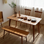 Woodstock北欧纯实木长餐桌日式原木白橡木小户型简约餐桌椅组合-淘宝网