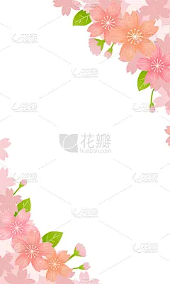 背景,绘画插图,樱花,可爱的,贺卡,水彩画颜料,边框,信封,春天,3到4个月