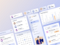 Health care dashboard icon designs message profile chart ui mobile ui kit mobile desktop pink orange purple illustration avatar drug body hospital doctor dashboard health