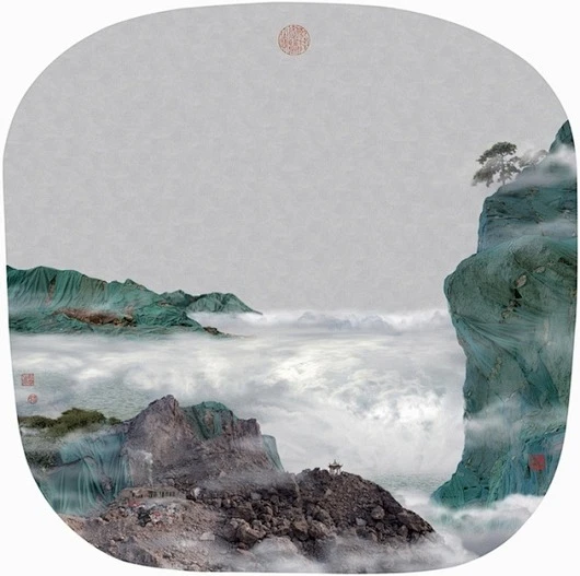 【摄影师姚璐 YAO LU作品欣赏】 摄影师姚璐 YAO LU从传统中国画中寻找灵感，使用绿色防尘布、建筑垃圾等素材“绘制”出以上这些看似风景 ...