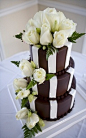 Chocolate stripes wedding cake