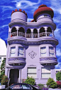 Victorian House With Moorish Top And Clouds, San Francisco By Mitchell Funk,