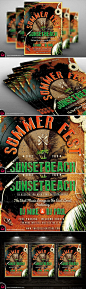 Summer Fest Flyer Poster Template V2国外海报模板素材源文件-淘宝网