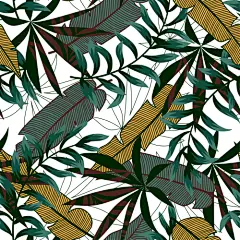 热带植物叶片图案设计矢量图植物花纹底纹设计素材