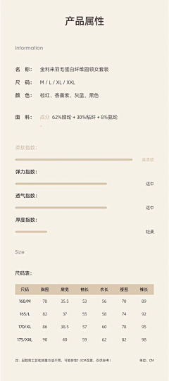 Lululubi露比采集到c--详情-参数表现