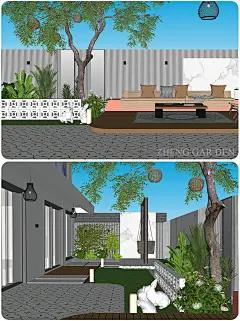 长方形现代庭院空间分享/Modern style - 小红书