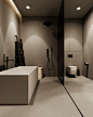 一组浴室丨据说现在只有7%的人喜欢侘寂风 :  侘寂风会是极简风 后又一个流行的高级style 现在能欣赏的小红薯有多少呀 - #浴室#卫生间#厕所#室内设计#装修灵感#侘寂风#极简#武汉设计公司