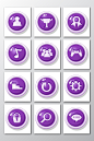紫色Q版界面按钮元素