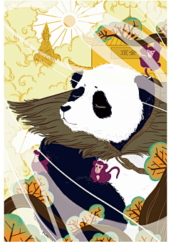 Charice采集到插画-动物-熊猫