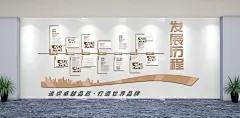 金色大气企业历程文化墙