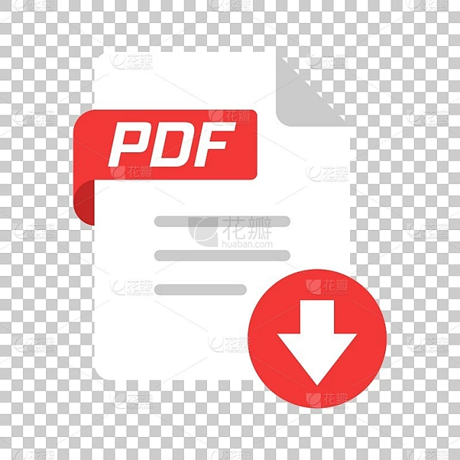 透明风格的Pdf图标。文档文本矢量插图在孤立的背景。档案业务的概念。素材-花瓣网