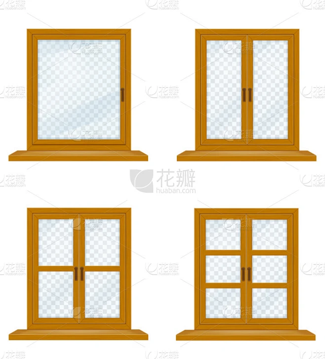 关闭的,窗户,矢量,绘画插图,易接近性,玻璃,木制,空的,空白的,房屋素材-花瓣网