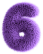 Purple Fluffy Number Six