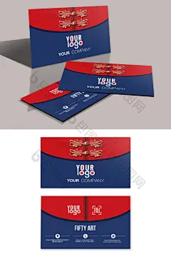 红色中国风旗袍服装名片图片图片