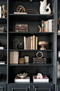 Dark bookcases with beautiful styling