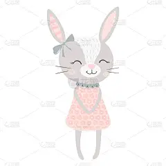 可爱的兔子的女孩