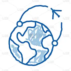 飞机航线涂鸦图标手绘插图