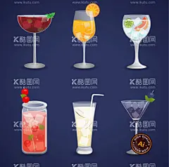 创意鸡尾酒设计矢量素材酒水插画夏日饮品  - 源文件下载【酷图网】鸡尾酒,酒水饮料,鸡尾酒插画,酒水插画,饮品饮料,夏日饮品,手绘夏日饮品