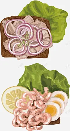 手绘鱿鱼圈生菜高清素材 页面 页面网页 平面电商 创意素材 png素材