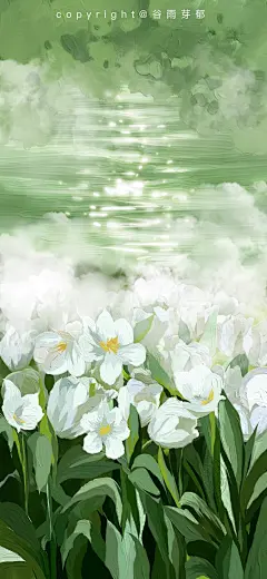 cr.微博@谷雨芽郁__220730_风景 油画棒 质感 手机壁纸