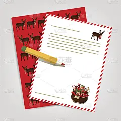 给圣诞老人的圣诞信。矢量图