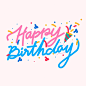 Free vector happy birthday doodle font card