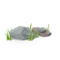 Low Poly Rocks with Grass Object