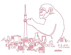 神来“一笔”：一条线画成的画
看似用相机滤镜处理过的特殊画面，其实都是日本艺术家奥下和彦（Kazuhiko Okushita）的插画作品。他擅长以一笔作画，并乐于挑战各种高难度主题，例如「一笔画完犀牛透视图」、「一笔画完树下的少女图」或是「一笔画出整间教室」等